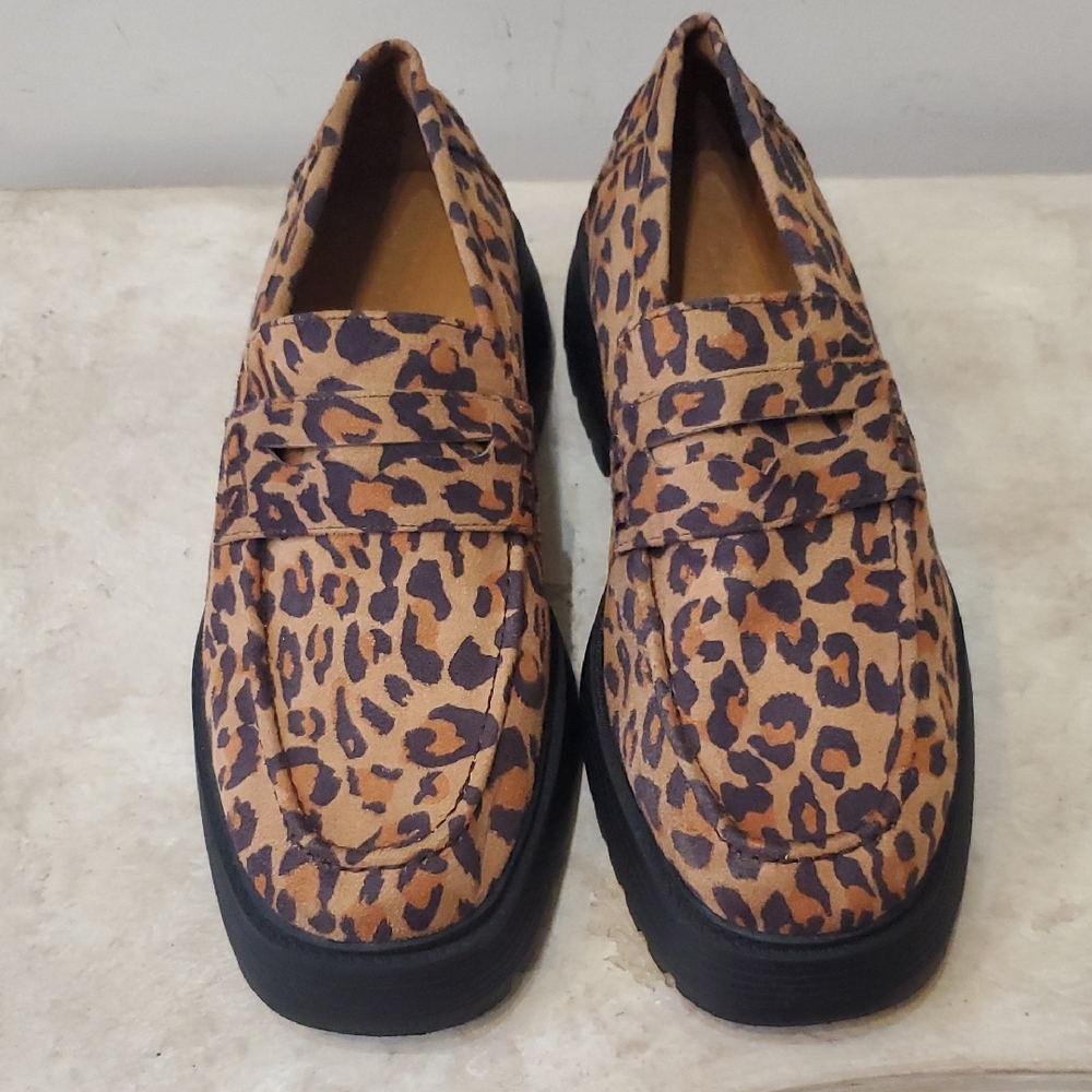 ASOS Animal Print Loafers with Black Sole